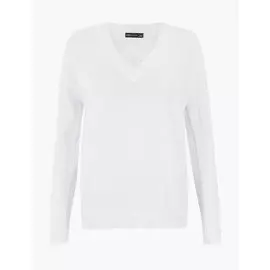 Джемпер с V-образной горловиной из чистого хлопка, Marks&amp;Spencer
