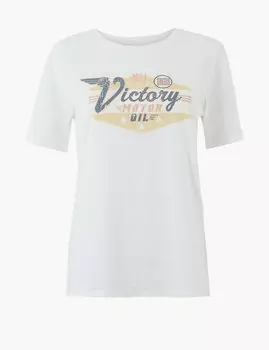 Футболка с коротким рукавом с принтом victory motor oil