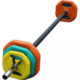 Штанга для аэробики и обрезиненные диски по 2 шт (1,25-2,5-5 кг) Profi-Fit