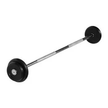 Штанга неразборная MB Barbell с чёрными дисками, 25 мм, 12,5 кг MB-BarMW-B12,5