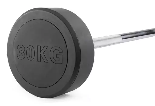 Штанга неразборная обрезиненная 30 кг. Прямой гриф VictoryFit VF-DX4300