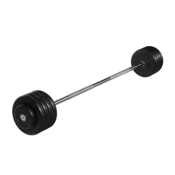 Штанга неразборная с чёрными дисками MB Barbell d25 мм, 47,5 кг MB-BarMW-B47,5