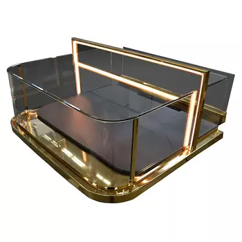 Встраиваемая горизонтальная кондитерская витрина Finist Glassier Luxury Gold GLG-10/7/3