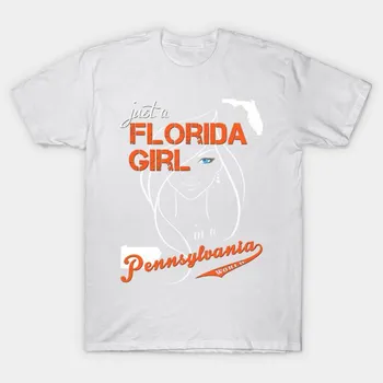 T Shirt Women Florida Pennsylvania Harajuku Print Kawaii Tshirt Summer Short Sleeve Female T-Shirt Top Tee S розовый