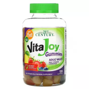 21st Century, VitaJoy, мультивитамины для взрослых, с фруктовым вкусом, 120 жевательных таблеток