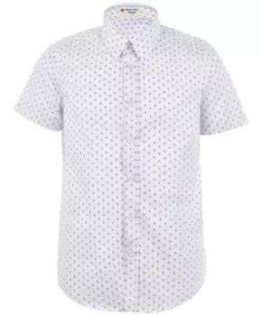 Белая рубашка с орнаментом "Якоря" Button Blue (134)