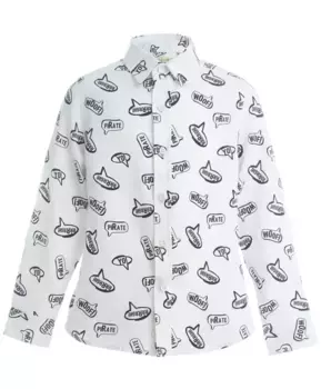 Белая рубашка с длинным рукавом Button Blue (104)