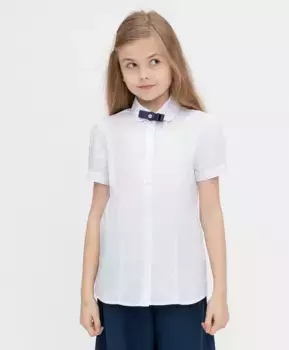 Блузка белая с коротким рукавом Button Blue (146)