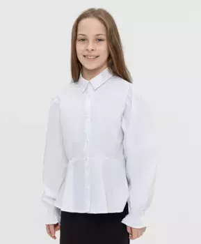 Блузка белая с объемными рукавами Button Blue (146)