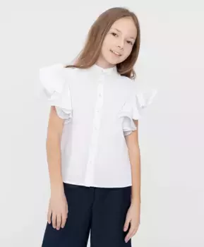 Блузка с коротким рукавом белая Button Blue (170)