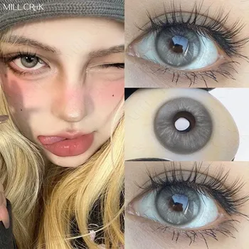 Контактные линзы Mill Creek Color Natural 14,2 мм Контактные линзы серии Iris Color 0 градусов Мягкие и удобные гидрогелевые контактные линзы сроком на 1 год 0 зелёный