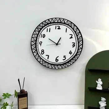 Часы с героями мультфильмов, корейские внутренние настенные часы для дома, гостиной, кабинета, столовой, студии, художественное украшение комнаты, креативные настенные часы, белый дом 8 inch белый