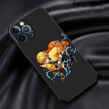 Чехол для Apple iPhone 14 13 11 12 Pro 7 XR X XS Max 8 Plus 6 6S SE 2022 13Pro черный мягкий телефон Funda аниме Demon Slayer iPhone 14