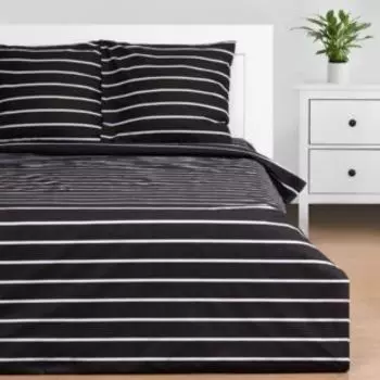 Комплект постельного белья Этель Black stripes, 2-сп, нав. 70х70 см, поплин