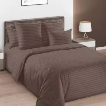 Комплект постельного белья FeelingsShop, Дуэт, перкаль, хлопок 110г/м2, коричневый