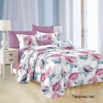 Комплект постельного белья Эльф Satin collection Творчество, 1.5-сп, микросатин