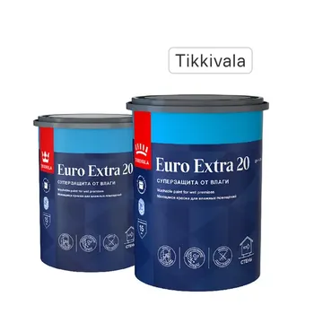 Краска для стен и потолков Tikkurila Euro-20 полуматовая прозрачная база С 0.9 л