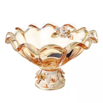 Фруктовница 27 см White Cristal Янтарь