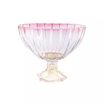 Фруктовница на ножке 30 см Bohemia Gold Oval розовый