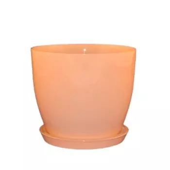 Горшок с подставкой NiNa Glass Джина 3 оранжевый