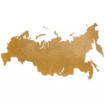 Карта-пазл Wall Decoration "Российская Федерация" 98х53 см коричневая