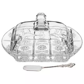 масленка LEFARD Muza crystal 17,5х10,5х9см с ножом стекло