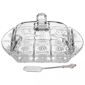 масленка LEFARD Muza crystal 17,5х10,5х9см с ножом стекло