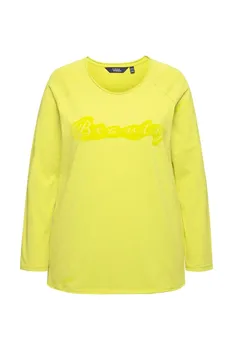 Лонгслив Ulla Popken Shirt, светло-зеленый