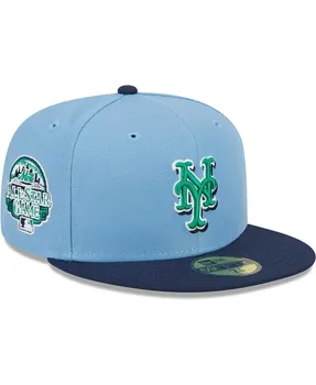 Мужская светло-синяя, темно-синяя шляпа New York Mets Green Undervisor 59FIFTY New Era