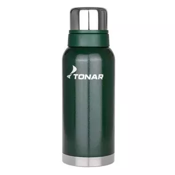 Термос (HS.TM-057-G) 1000ML с ситечком зеленый (2 крышки-кружки) Tonar