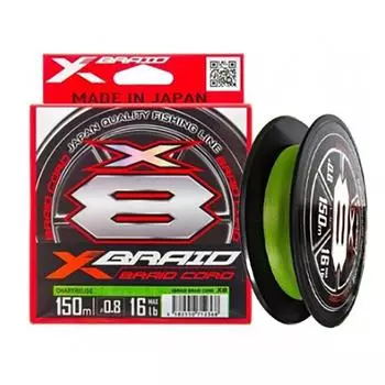 Шнур X-Braid Braid Cord X8 150m Chartreuse #0.8 YGK