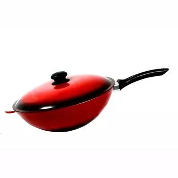 Сковорода 300 с одним лит.ушком и крышкой WOK Силумин