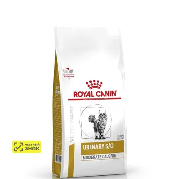 Royal Canin Urinary S/O Moderate calorie Сухой корм для кошек при заболеваниях дистального отдела мочевыделительной системы, модератор калорий, 1,5 кг