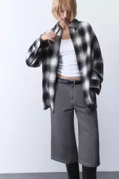 Рубашка oversize хлопковая в клетку