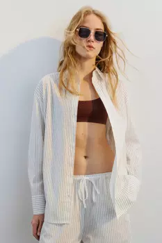 Рубашка oversize хлопковая в полоску