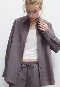 Рубашка oversize хлопковая в полоску