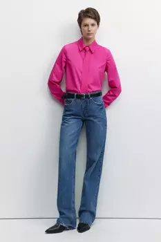 Рубашка oversize с однотонным галстуком