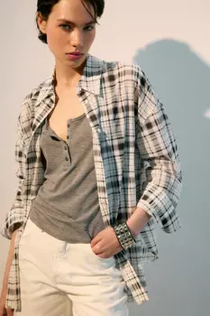 Рубашка oversize в клетку из тонкого хлопка