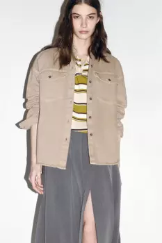Рубашка oversize джинсовая с карманами