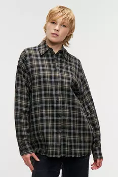 Рубашка oversize хлопковая с выбеленным эффектом