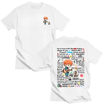 Футболка с рисунком граффити от Ed Sheeran, новая модная повседневная женская и мужская одежда, футболки Y2k, модная свободная уличная одежда, хлопковая футболка XS чёрный