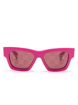 Gucci Eyewear солнцезащитные очки в квадратной оправе, розовый