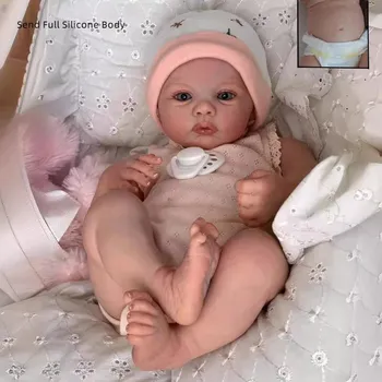 Милая кукла Bebe Reborn 48 см, Реалистичная 3D-окрашенная видимая вена, полная виниловая кукла-эмуляция, ручная роспись волос, принцесса, мягкая приятная кукла для малышей, детская игрушка Cloth body doll