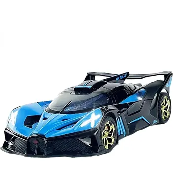 1/32 игрушечные машинки, совместимые с Bugatti Bolide Cars, игрушечная модель автомобиля из сплава, литье под давлением, сборная игрушечная машина со светом и музыкой, откат для детей, подарок на фестиваль для мальчиков 1/32-Size:15.3*7.3*3.8cm