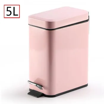 Мусорное ведро из нержавеющей стали Step Trash 5L для кухни и ванной комнаты, бесшумное мусорное ведро для дома, водонепроницаемое мусорное ведро