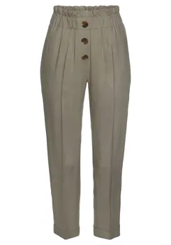 Брюки LASCANA Paperbag Hose, зеленый