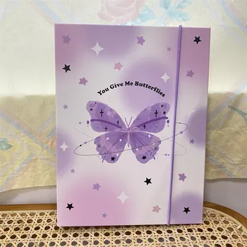 Ins Butterfly A5 Kpop переплет для фотокарточек, фотокарточки, альбом для хранения книг, блокнот «сделай сам», в твердом переплете, повестка дня, корейские канцелярские принадлежности A5 3inch 25sheets dog 1