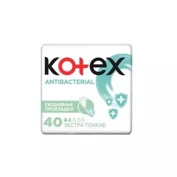 Kotex Прокладки Экстра ежедневные антибактериальные тонкие 40 шт