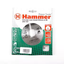 Диск пильный по дереву 165*36зуб*30/20мм CSB WD Hammer Flex 205-107
