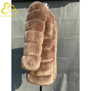 Осенне-зимнее новое лоскутное меховое пальто для женщин, корейское повседневное теплое однотонное пальто из искусственного лисьего меха S